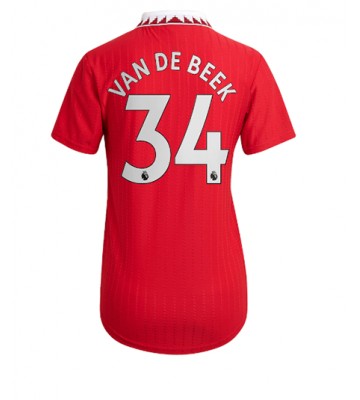 Manchester United Donny van de Beek #34 Hjemmedrakt Kvinner 2022-23 Kortermet